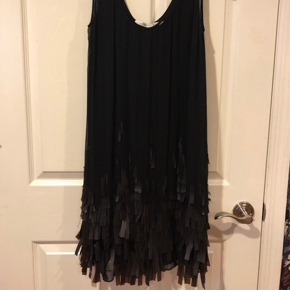 Diane Von Furstenberg Silk Black Fringe Dress